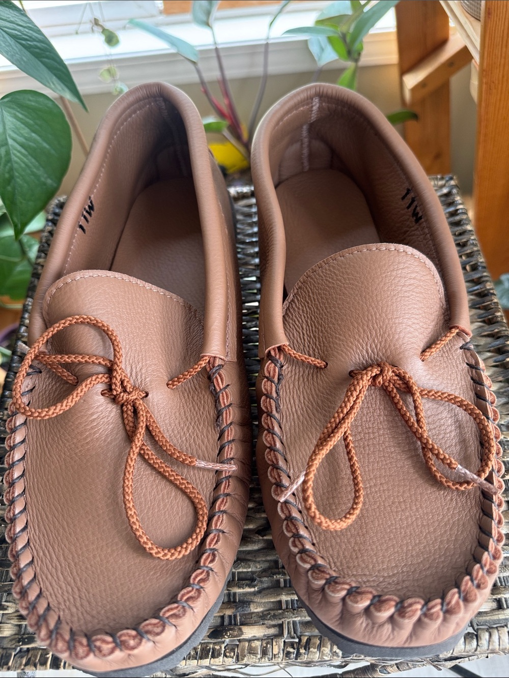 Footskins USA Menas Moccasin Loafers in Tan Size 11W